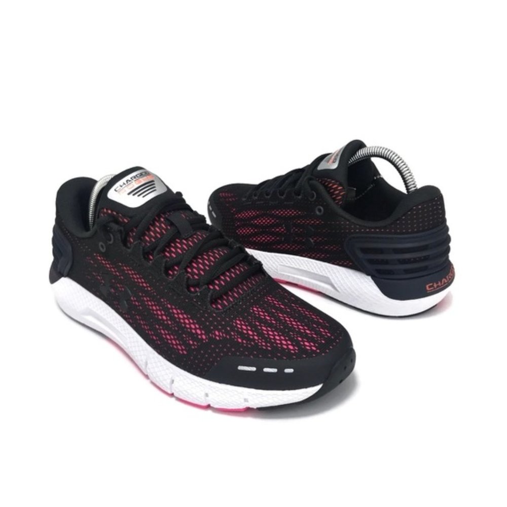 NWOT Under Armour Black/Pink Charged Rogue Running Shoes Women's Size 8
